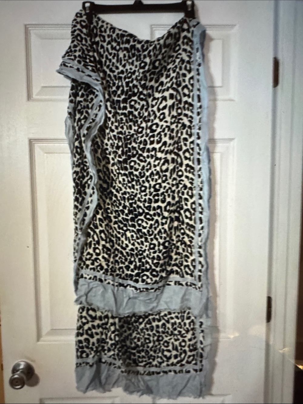 Black, cream and grey long flowing scarf